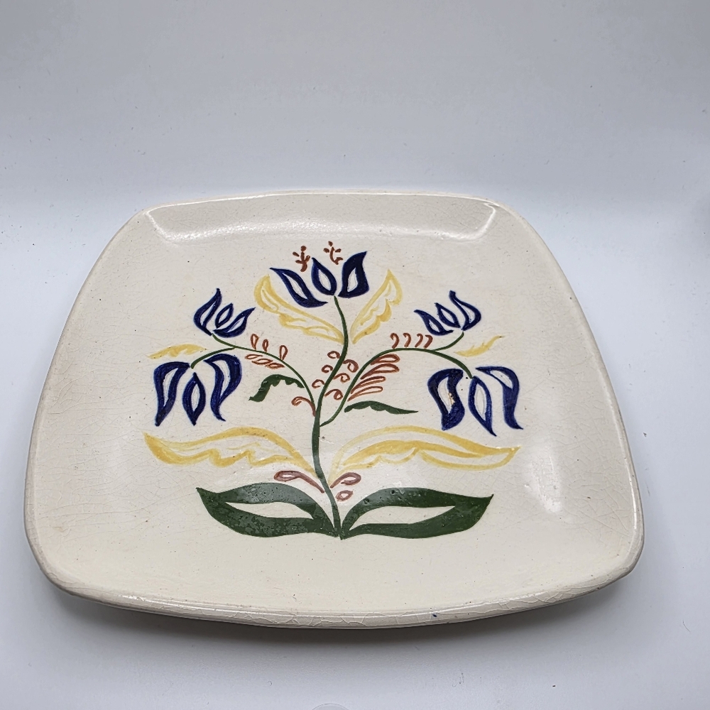Vintage Hand-Painted Folk Art Plate – Signed 1953